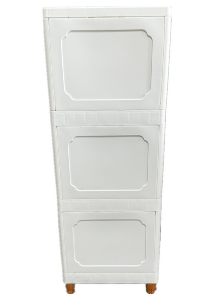 woxaumqy  Lockers（WHITE）Clamshell for Kitchen, toilet, household use-Storage of miscellaneous items【3 layers-35 * 33 * 94cm】