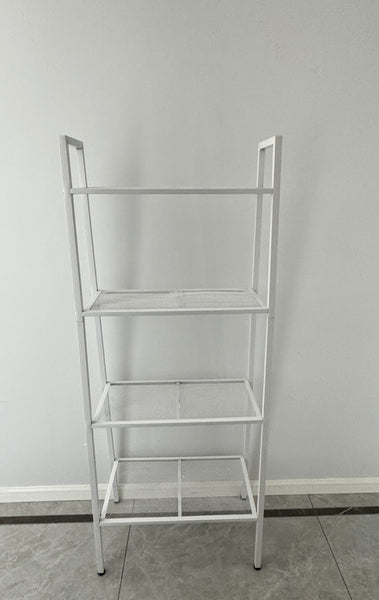 Gsfgjwemt WHITE Four layer mesh Storage racks Display stands&Display racks&Floor standing bookshelf. Multi layer iron storage display. Household trapezoidal frame