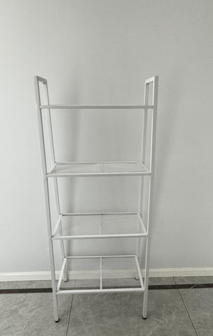 Erhdexzhg WHITE Four layer mesh Storage racks Display stands&Display racks&Floor standing bookshelf. Multi layer iron storage display. Household trapezoidal frame