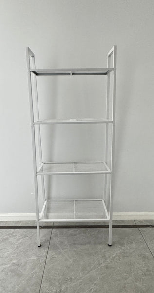 Dfmyhked WHITE Four layer mesh Storage racks Display stands&Display racks&Floor standing bookshelf. Multi layer iron storage display. Household trapezoidal frame