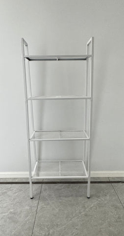 RSANDYT WHITE Four layer mesh Storage racks Display stands&Display racks&Floor standing bookshelf. Multi layer iron storage display. Household trapezoidal frame