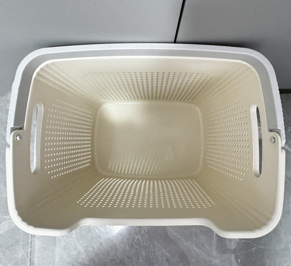 DECIT-GL  Laundry baskets（WHITE）Dirty clothes storage basket Large capacity ventilated with Plastic material