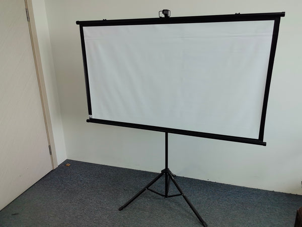 Projection screens.Portable Projector Screen Tripod Stand - Mobile Projection Screen, Lightweight Carry & Durable Easy Pull Assemble System for Schools Meeting Conference Indoor Outdoor Use