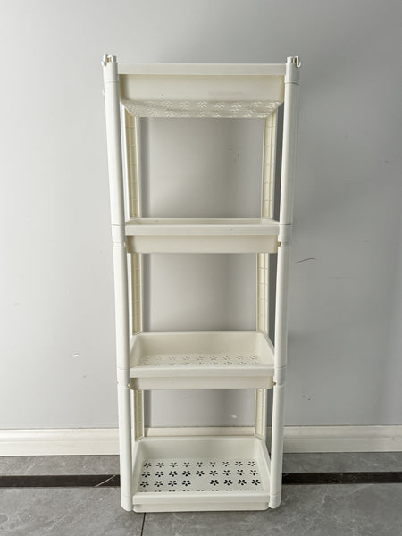 DEVLOIVI  Shelves for storage（White） Four layers Ground storage rack FOR Toilet, Kitchen, Home Use   Storage rack