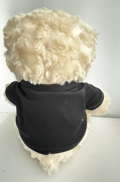 Pyxovixar Plush toys-Teddy Bear （White with black shirt）