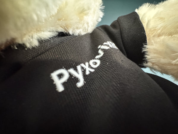 Pyxovixar Plush toys-Teddy Bear （White with black shirt）