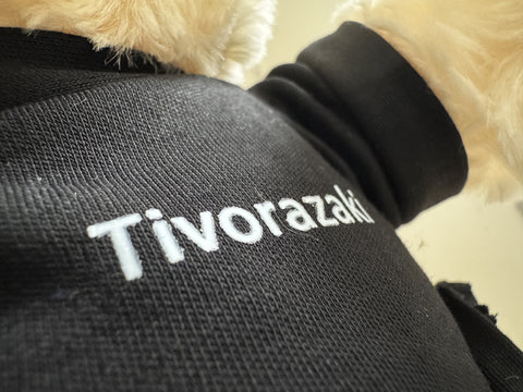 Tivorazaki  Plush toys Teddy Bear （White with black shirt）