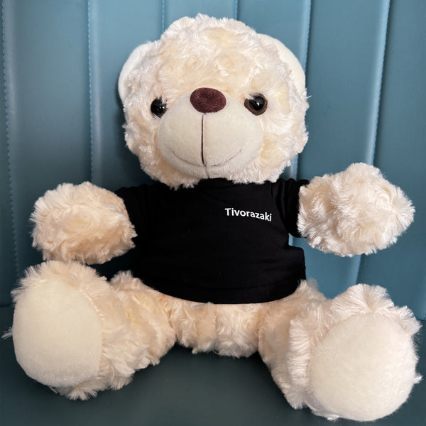 Tivorazaki  Plush toys Teddy Bear （White with black shirt）