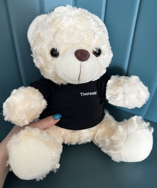 Tivorazaki  Plush toys Teddy Bear （White with black shirt）