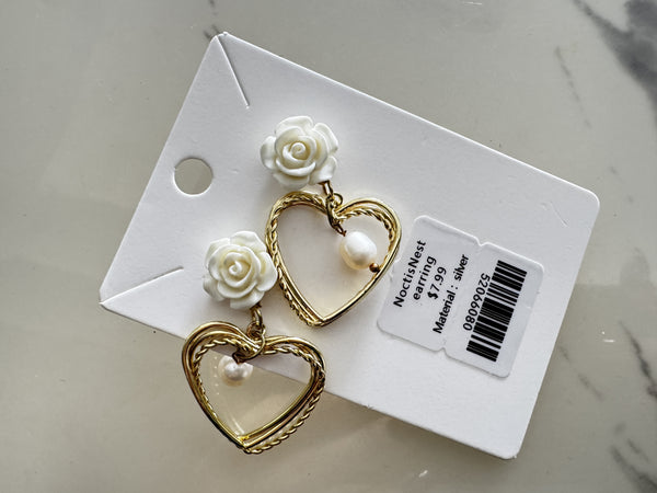 NoctisNest   Jewelry  Earrings，Heart Dangle Earrings for Women Mother Valentines Jewelry Gift for Girlfriend Wife Sister