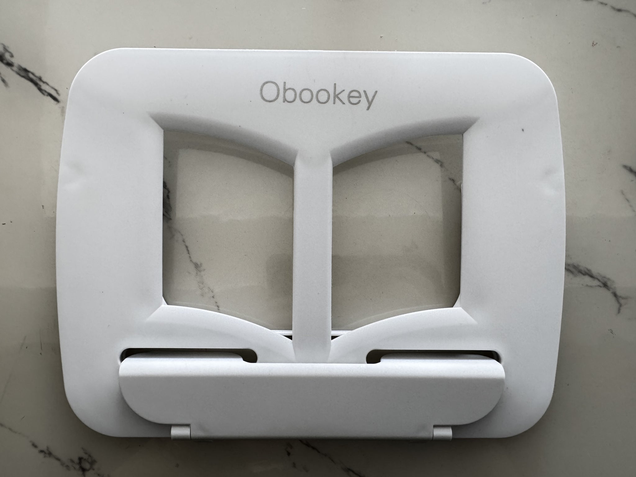Obookey  Cookbook holders（WHITE，Book Stand for Reading, Portable Book Holder for Desk, Angle Adjustable Textbook Stand for Document Recipe, Cookbook, Music Book