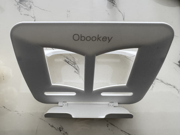 Obookey  Cookbook holders（WHITE，Book Stand for Reading, Portable Book Holder for Desk, Angle Adjustable Textbook Stand for Document Recipe, Cookbook, Music Book