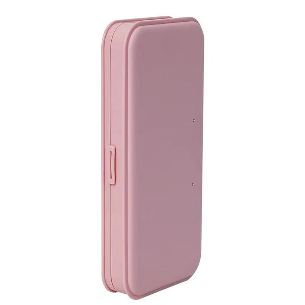 DKSLALALI Pencil box(pink) Macaron stationery box-Multi functional plastic pencil case. Waterproofing&Large capacity