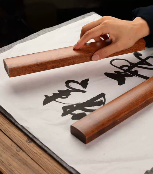 DIITGGE  Paperweights  30CM-Calligraphy paper press Chinese style&Redwood wood&School Supplies，writing brush characters with pressure strips