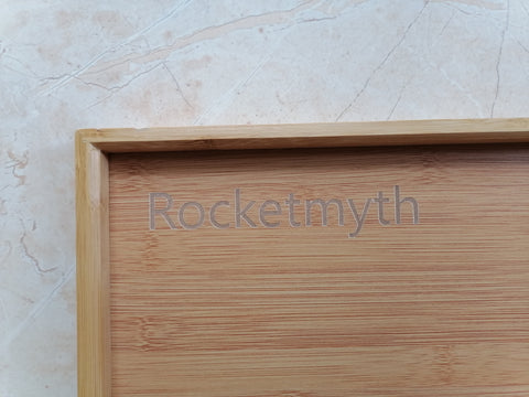 Rocketmyth Serving trays，Bamboo Serving Tray with Handles, Portable Bed Tray for Breakfast Dinner, Eating Trays for Living Room,Restaurants