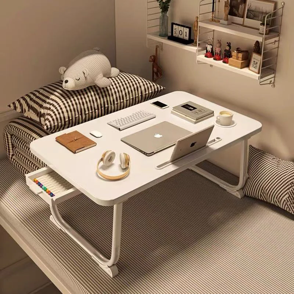 Athzuunn (WHITE）Foldable&portable-Study desk for writing, reading, learning, and working [120*40*75cm]
