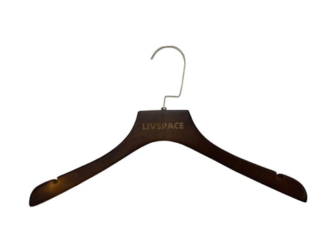 LIVSPACE Natural Wooden Coat Hangers, Non-Lacquer Hanger with Smooth Notches