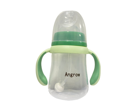 Angrow Baby Bottles Feeding Premium Proflo Vented Plus Polypropylene Baby, Newborn and Infant Bottles - Helps Reduce Colic - Green