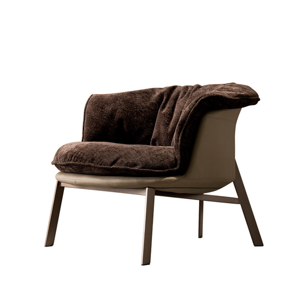 Modern Accent Chair with Soft Fabric Seating Cushion and Metal Legs for Living Bedroom Restaurant