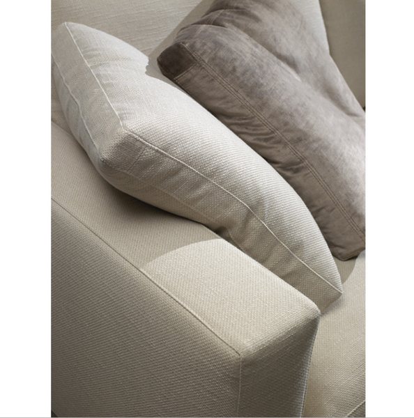 Modern Upholstered Sofa ,3-seat Sectional Corner Couch, Linen Fabric,  Milk White